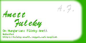 anett fuleky business card